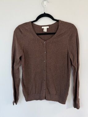 H&M Chestnut Brown V-Neck Button Cardigan